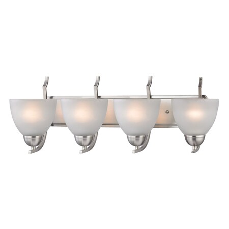 Thomas Kingston 4Light Vanity Light in Brushed Nickel with White Glass 1464BB/20